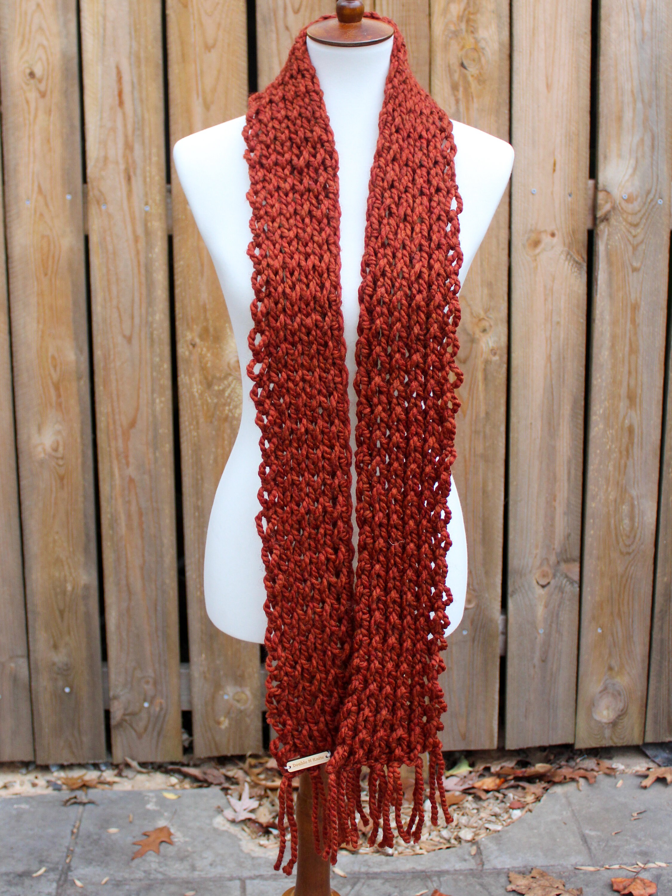Chunky Red Knit Scarf - Etsy