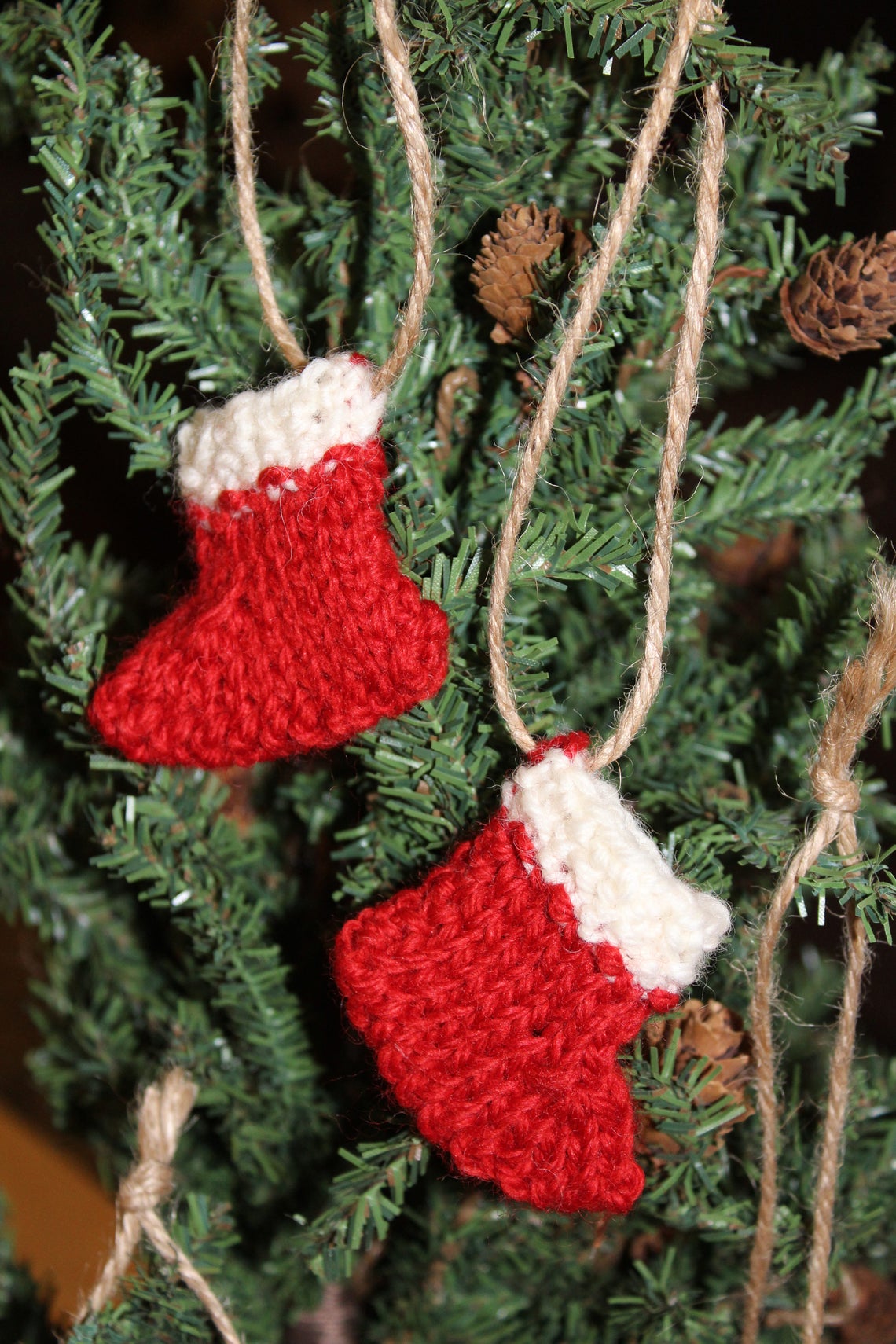 Knitting Pattern: Mini Christmas Stocking Ornament Etsy