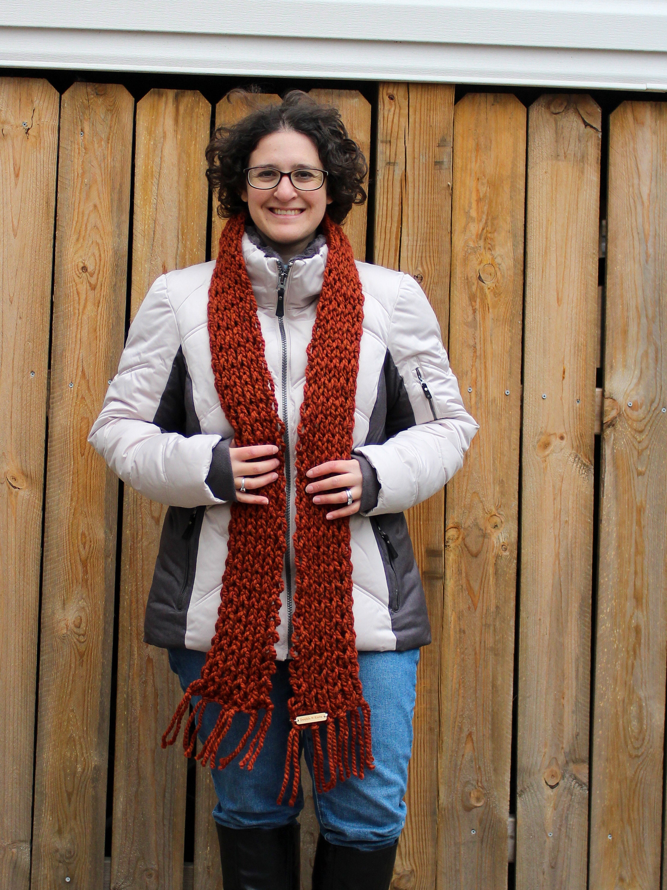 Chunky Red Knit Scarf - Etsy