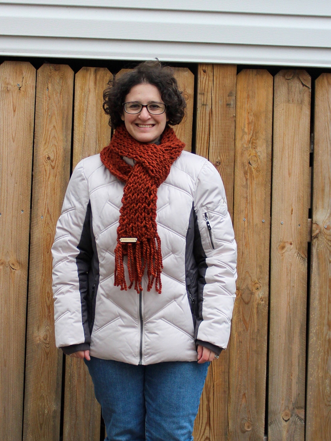 Chunky Red Knit Scarf - Etsy