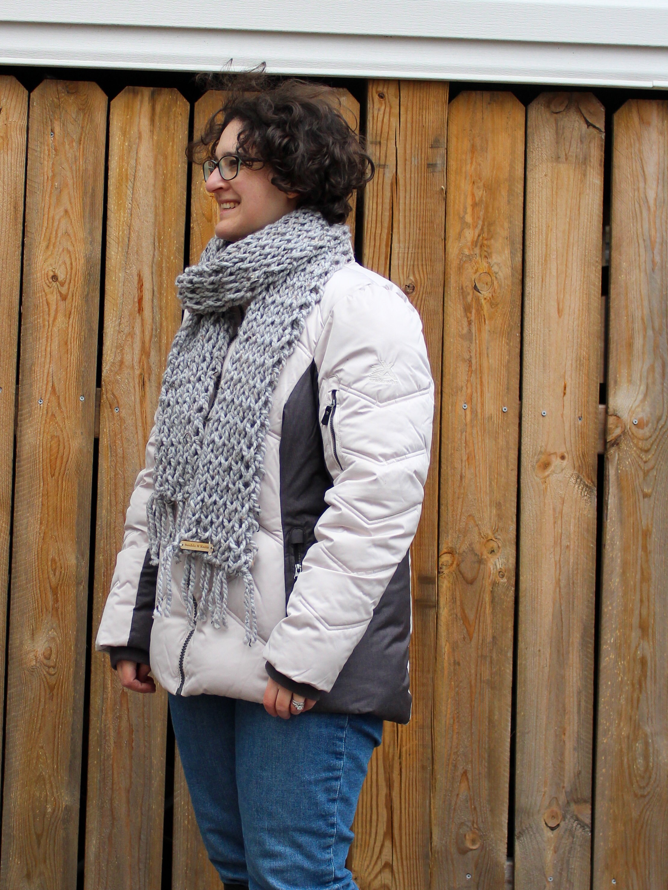 Chunky Grey Knit Scarf - Etsy