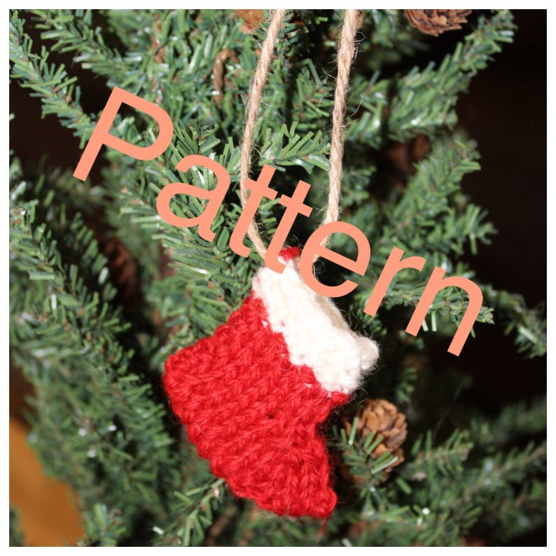 Knitting Pattern Mini Christmas Stocking Ornament Etsy