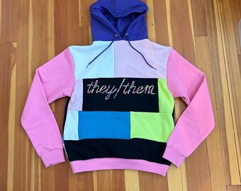 Upcycled Patchwork Sweatshirt - Handmade