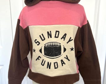 Upcycled Cropped Patchwork Sweatshirt – “Sunday Funday”