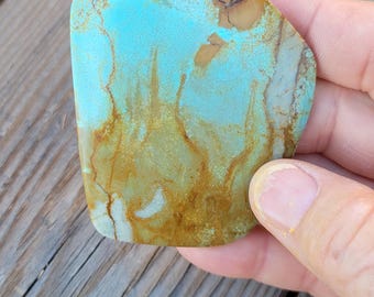 Big 40 grams unique Turquoise free form cabochon piece, with beautiful brown matrix.