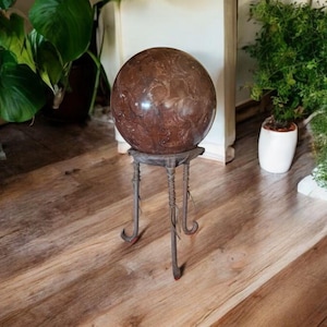 Giant Red Jasper Sphere: Swirled Maroon Display Piece (75 lbs)