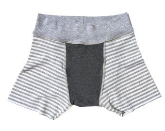 SIZE 6// Kids sensory friendly bamboo underwear, seamless, tagless, grey and white
