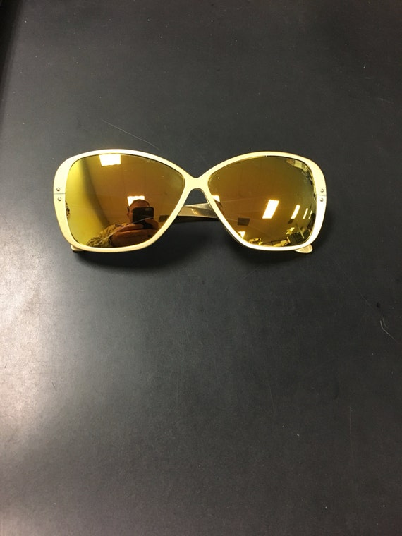 Gold Sunglasses, aluminum Metal frames, Vintage Women… - Gem