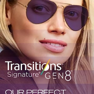 READING glasses Rx, Transitions photochromic polycarbonate anti-reflective lenses,