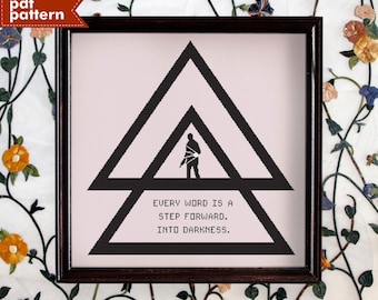 Alan Wake Inspired Horror Character Video Game Quote Cross Stitch Pattern PDF ONLY Embroidery 300x300 Stitch DIY Hobby Birthday Gift Present