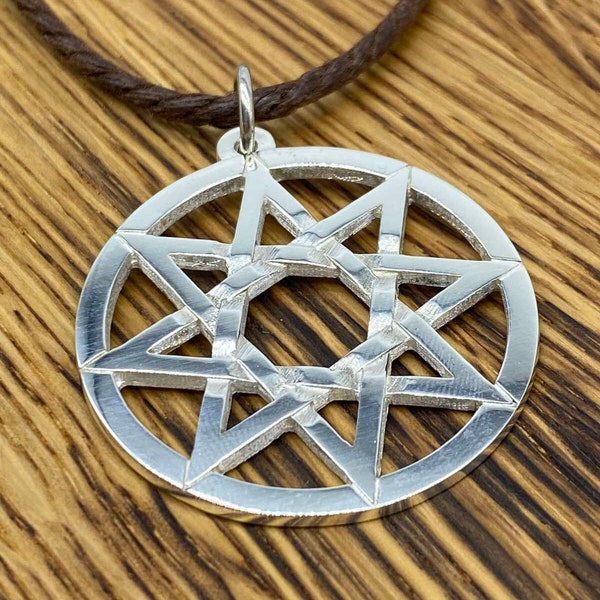 Eight Pointed Star Pendant, Octagram Pendant, Sterling Silver Solar Pendant, Sun Pendant, Northern Star Pendant, Star Jewelry