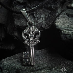 Sterling silver key pendant necklace, Protection amulet, Small key, Key charm, Women pendant, Gothic pendant, Key Jewelry, Spiritual jewelry