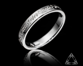 Milky Way narrow sterling silver ring band, Constellations ring, Stars silver ring, Night sky silver ring, Astronomy gift, Gift for her