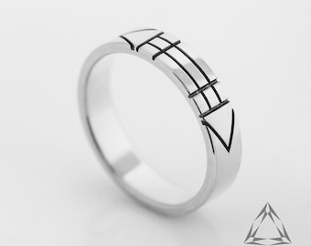 Sterling Silver Atlantis Ring, Ancient Egyptian Amulet, Unisex Band