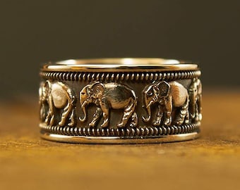 Silver Elephant Ring, Animal Jewelry Gift, Elephant Jewelry, Lucky Elephant, Nature Ring, Indian Elephant, Animal Ring, African Style