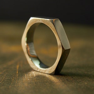 Silver Nut Ring, Industrial Ring, Urban, Hipster, Nut Ring, Geometric Ring, Modern Ring, Hardware Jewelry, Hexagonal Ring, Narrow Ring, Band