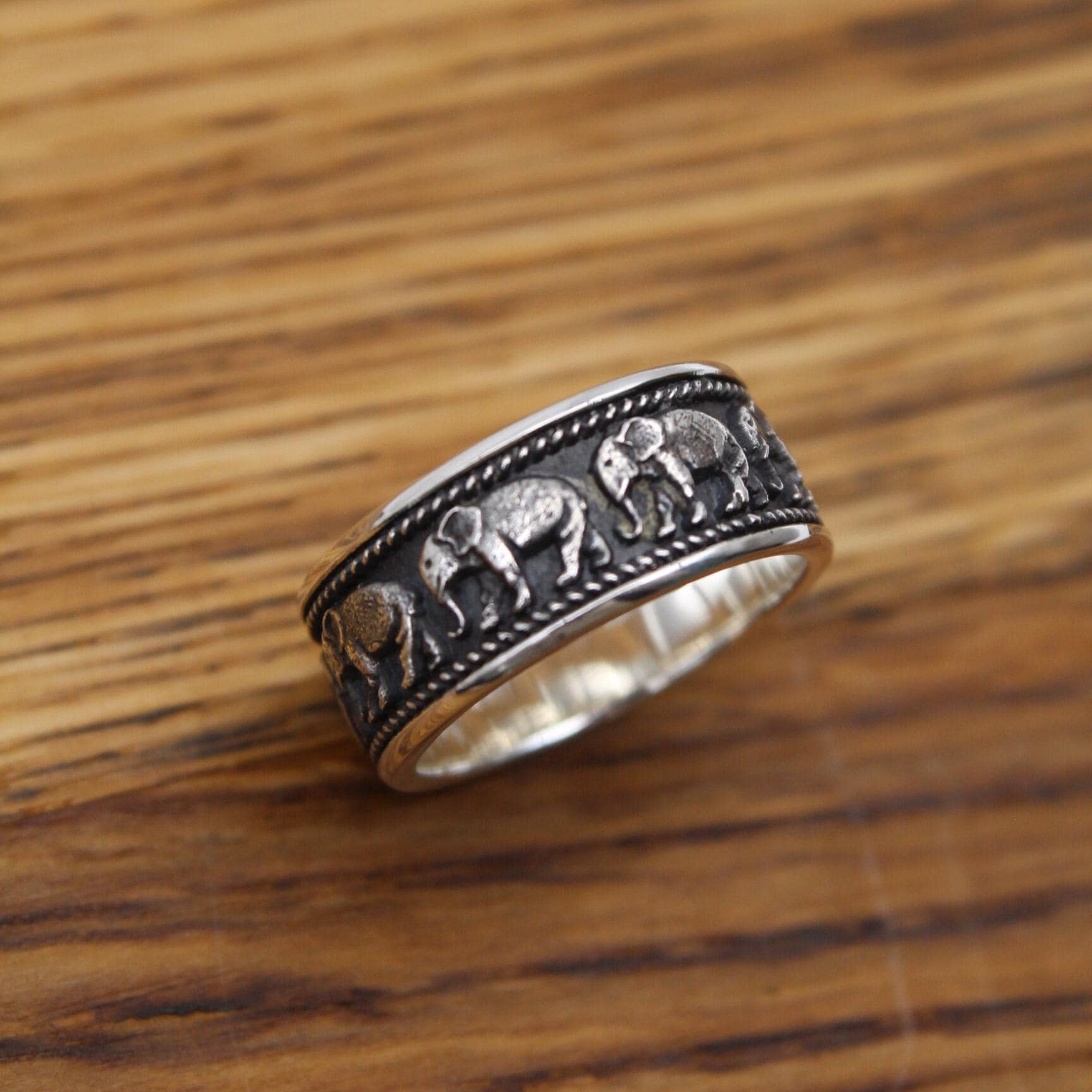 ELBLUVF Sterling Silver Elephant Ring - Cute Animal Jewelry For Good Luck & Gifts (Size US6) - View #6