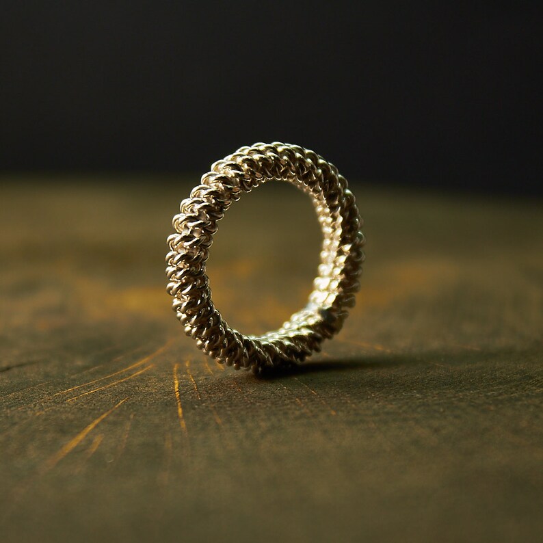 Sterling Silver Wire Ring Twist Silver Band Rope Band Wire Wrapped Ring Wire Wrap Ring Twisted Silver Band Rope Ring Twisted Wire Ring