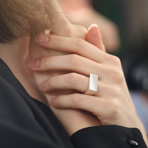 Square Silver Ring, Square Band, Geometric Ring, Unisex Ring, Stylish Ring, Simple Ring, Geometric jewelry, Solid silver ring, Modern ring