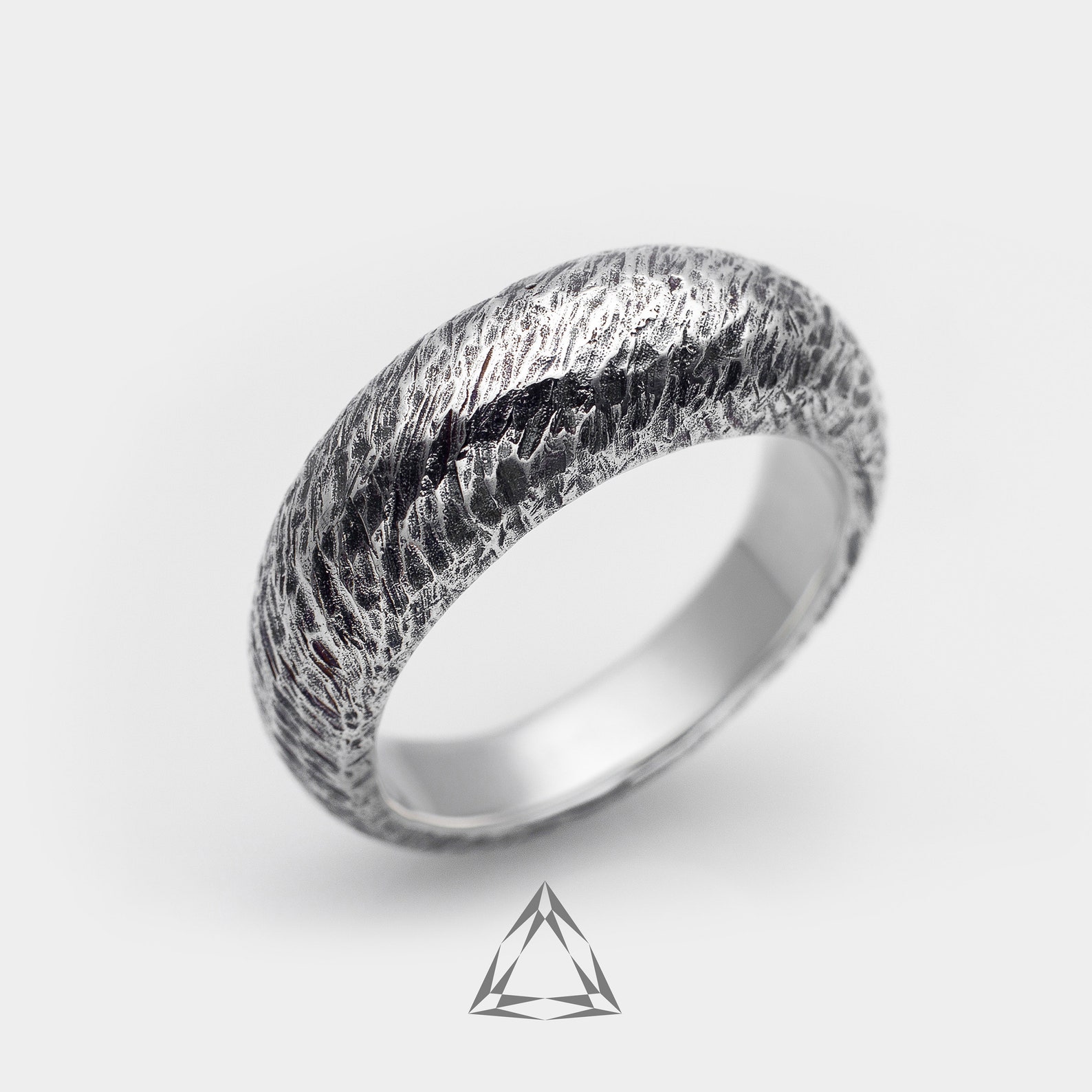 Sterling Silver Scratch Ring Textured Ring Raw Ring Rustic Etsy