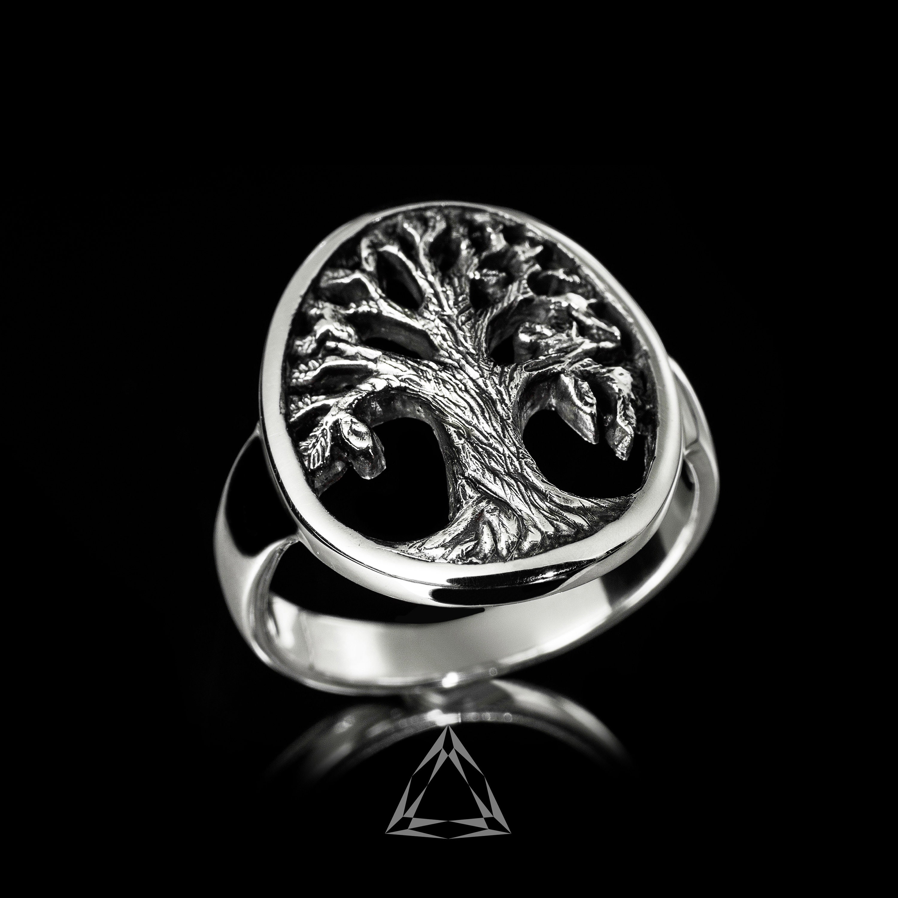 Silver Tree Ring Tree Wedding Ring Tree of Life Ring Etsy