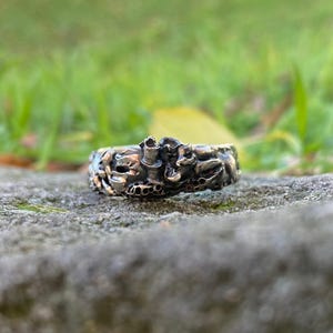 Anillo de plata, coral, mar, océano, marino, diseño náutico, inspirado en la naturaleza, submarino, banda 925 imagen 2
