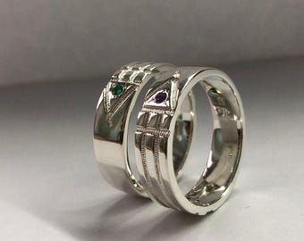 925 zilveren Atlantis-ring, heilige geometrie talisman, uniseks