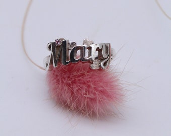 Personalized Name Ring, Sterling Silver Ring Gift for Her