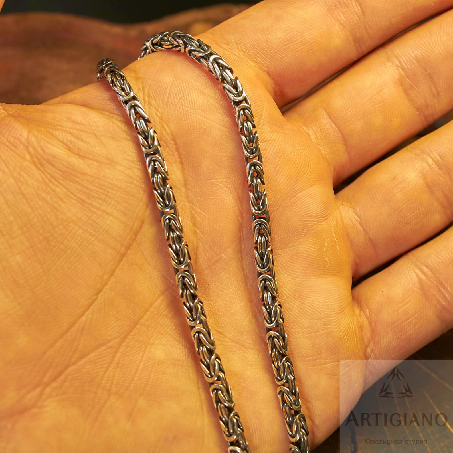 Sterling Silver Byzantine Chain Handmade Chain Chain Etsy
