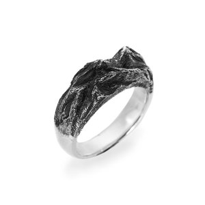 Silver Mountain Range Ring, Rock ring, Textured Ring, Nature Ring, Outdoor Wedding Ring, Hiking ring, Trendy ring, Bold ring, Everest Mount