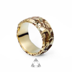 Bague en laiton martelé, bague froissée, bague en métal, bague épaisse, bague inhabituelle, bague moderne, bague texturée, bague robuste, alliance pour homme