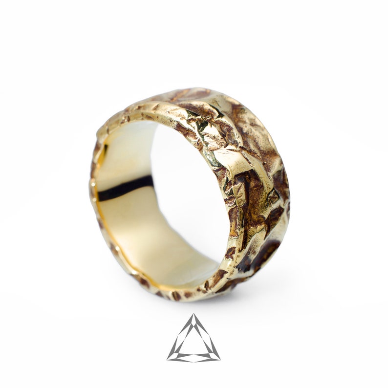 Brass Ring Crumpled paper crumpled texture unusual ring Etsy