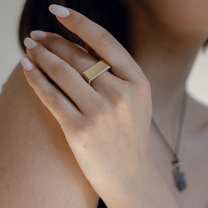 Square Brass Ring, Square Band, Geometric Ring, Unisex Ring, Stylish Ring, Simple Ring, Geometric jewelry, Solid ring, Modern ring
