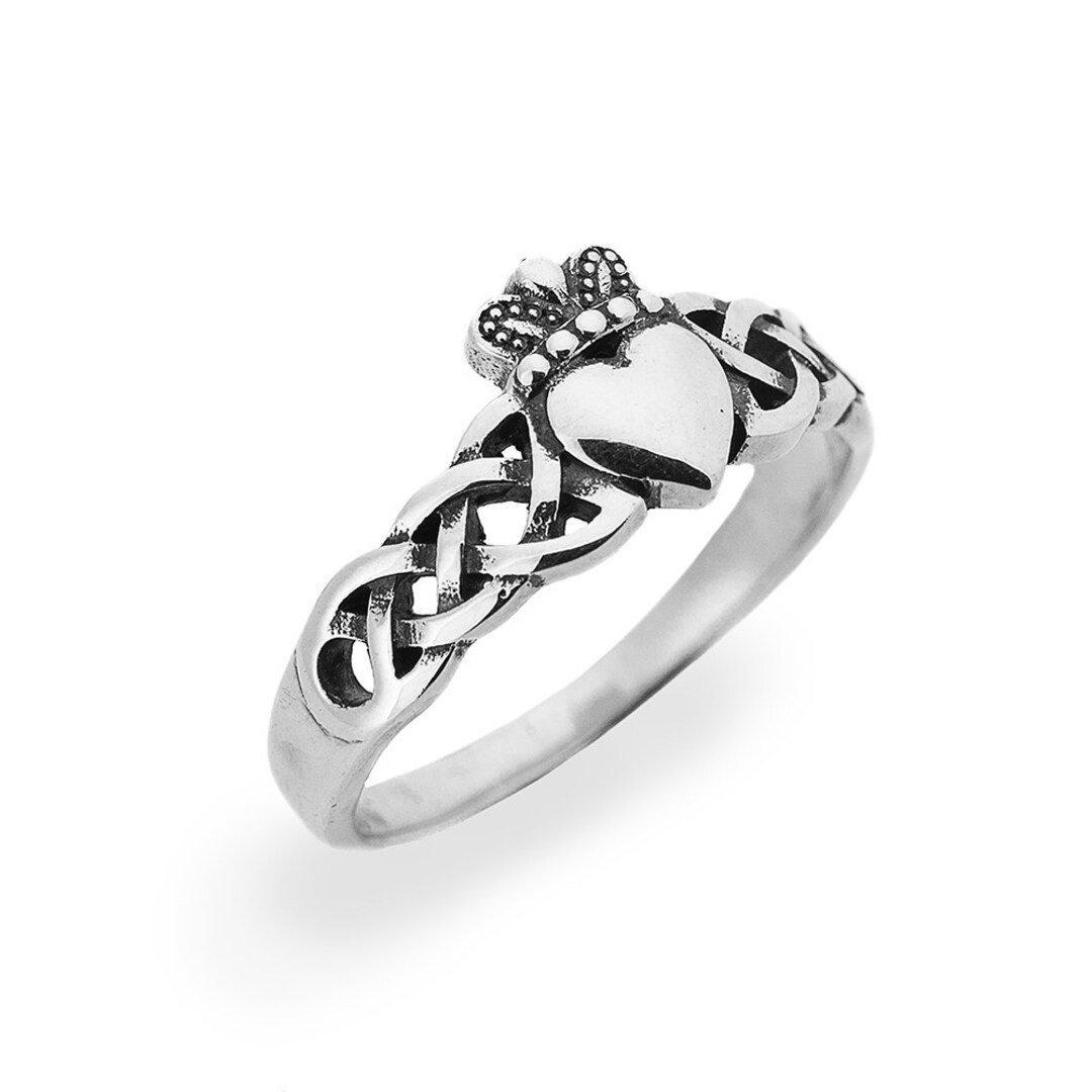 Sterling Silver Women Claddagh Ring Celtic Knot Promise - Etsy