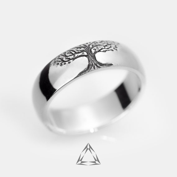 Sterling Silver Celtic Tree of Life Ring Wedding Band - Etsy