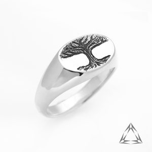 Yggdrasil Ring, Signet ring silver, Celtic ring, Signet ring women, Men signet ring, Friendship ring, Scandinavian Tree Jewelry, Viking Gift