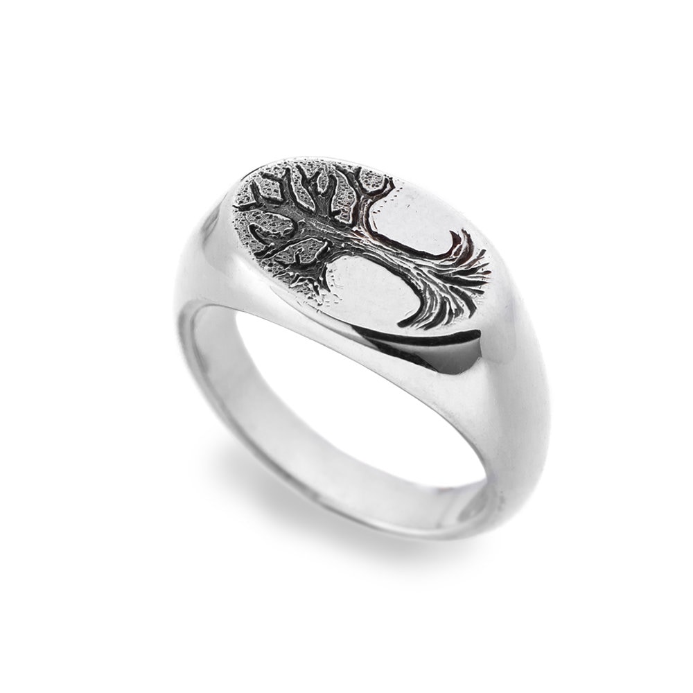 Sterling Silver Tree of Life Signet Ring, Unisex Celtic Jewelry - Etsy