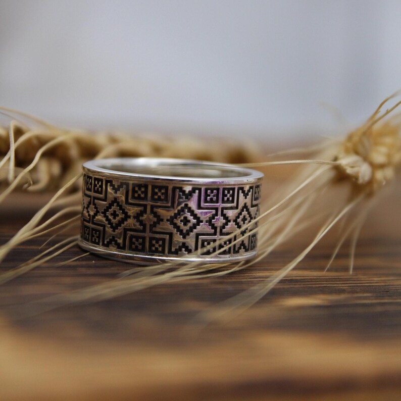 Sterling Silver Ukrainian Ring, Patriotic Jewelry Gift image 4