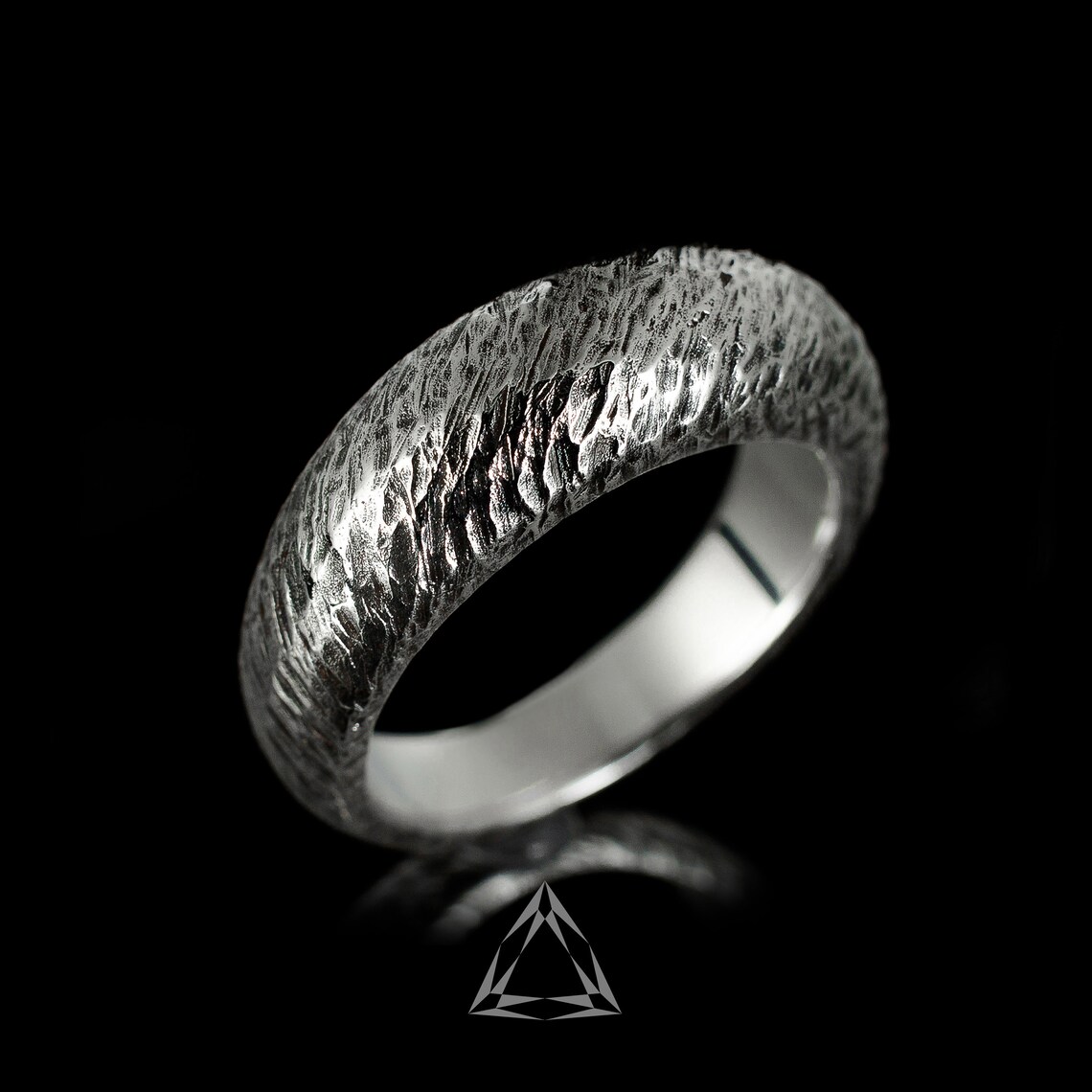 Sterling Silver Scratch Ring Textured Ring Raw Ring Rustic Etsy