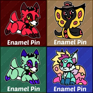 Hellaverse Pins, Hellaverse Stickers, Hazbin Hotel Pins, Lucifer Enamel Pins, Queen Bee Pin, Sir Pentious Pin, Alastor Enamel Pin, Neon Pin