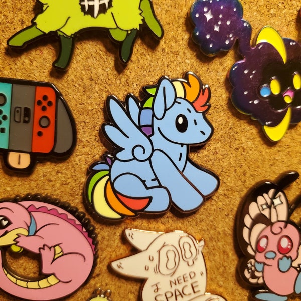 Rainbow Dash Hard Enamel Pin, My Little Pony Hard Enamel Pin, Friendship is Magic Pin