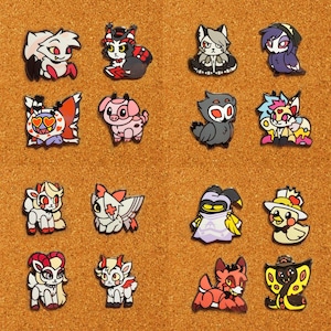 Hellaverse Pins, Hellaverse Stickers, Hazbin Hotel Pins, Spindlehorse Enamel Pins, Huskerdust Enamel Pins, Radioapple Pin, Loona Pin