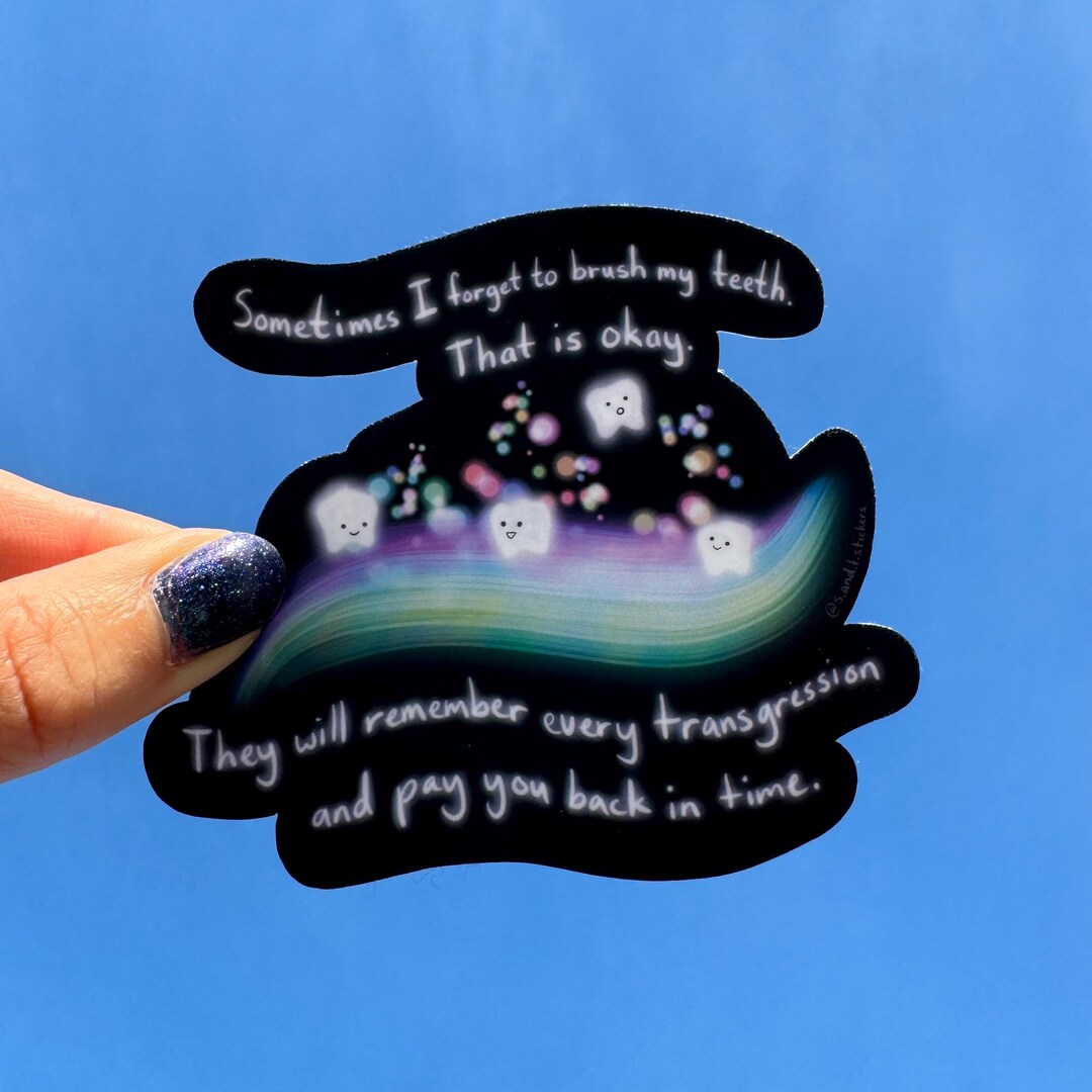 Brush Your Teeth Sticker | 3.5 Inch Waterproof Vinyl | Perfect Gift for ...