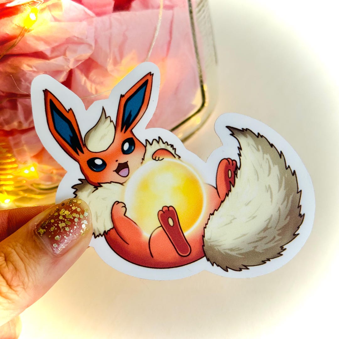 Flareon Pokemon Sticker 2 or 3-inch Waterproof Vinyl Sticker ...