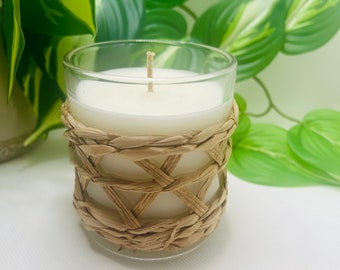 Eco Friendly Candle, Soy Wax, Reusable Vessel Drinking Glass, Mangosteen Grapefruit