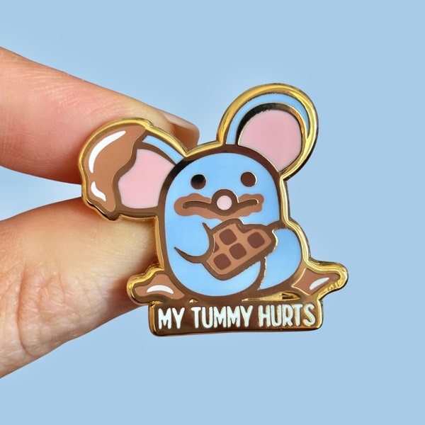 B-GRADE Tummy Hurts Blue Mouse Pin