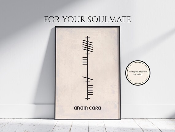 Anam Cara Print Soulmate Gift Anniversary Romantic Wall Art Celtic Love Quote Printable