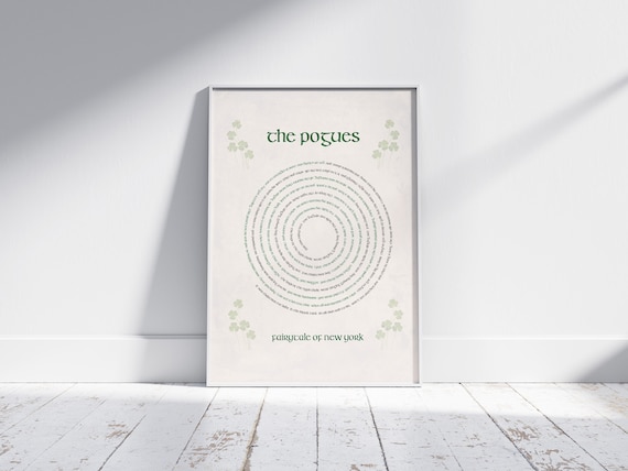 The Pogues 'fairytale of New York' Lyrics Poster (A4 Digital