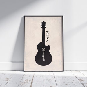Father Ogham Guitar Art – Celtic Country Music Wall Print | Irish Heritage Digital Download | Unique Father’s Day Gift | Celtic Décor