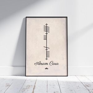 Anam Cara Soul Friend Soul Mate | Ogham Celtic Tree Alphabet Art | Irish Printable Gift | 2 Designs | 3 Sizes | Instant Digital Download